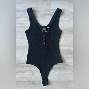 Wild Fable Ribbed Tank Button Bodysuit